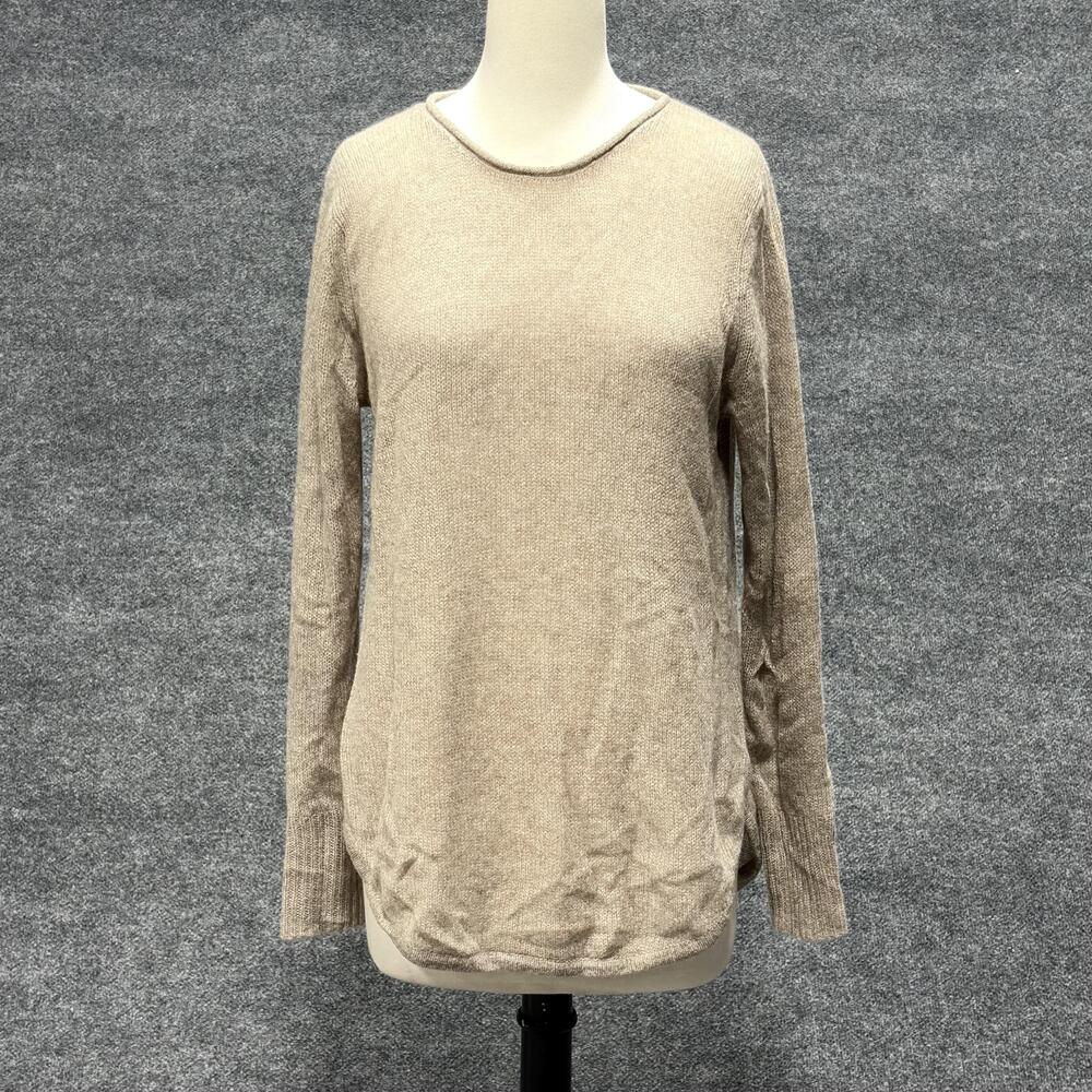 White + Warren Sweater Womens Medium Beige 100% Cashmere Long Sleeve Tunic